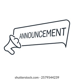 Preliminary announcement. Marketing stunt. Vector linear icon illustration isolated on white background.