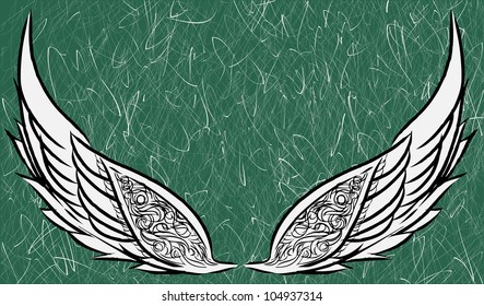 Preliminary wings sketch version ; vector style