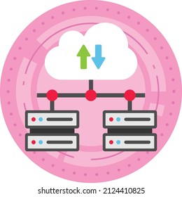 preload transformations Concept, Big Data Transformation in the Cloud Vector Icon Design, Cloud Processing Symbol, Computing Services Sign, Web Services and Data Center stock illustration