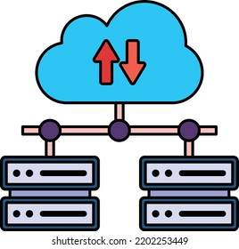 preload transformations Concept, Big Data Transformation in the Cloud Vector Icon Design, Cloud Processing Symbol, Computing Services Sign, Web Services and Data Center stock illustration