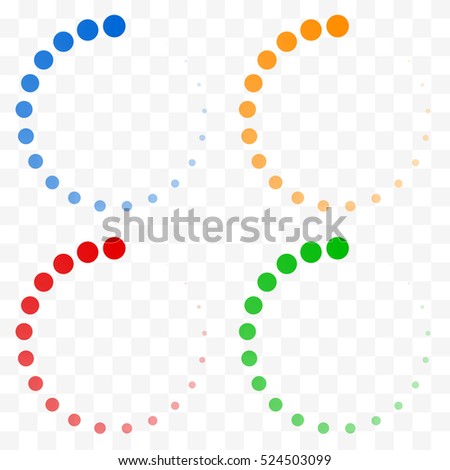Preloader, buffer shapes symbols. Fading transparent circles