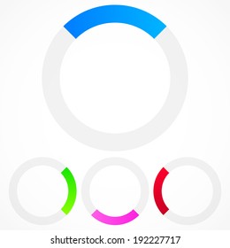 Preloader graphics, segmented circles with color composition