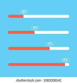 Preloaders and progress loading bars template. Vector illustration.