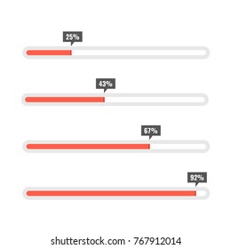 Preloaders and progress loading bars template. Vector illustration.