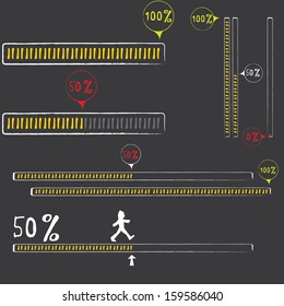 preloaders and progress loading bars. vector illustration. 