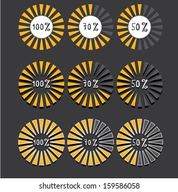 preloaders and progress loading bars. vector illustration. 