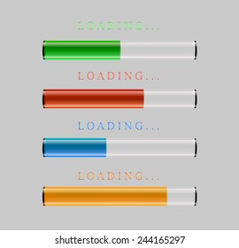 preloaders and progress loading bars Vector illustration.