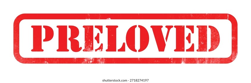 Pre-amado Pre-amado Segunda mano
Etiqueta engomada del sello de goma rojo Efecto de la textura del grunge