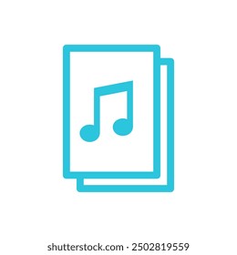 Prelude, music notes sheet icon. Isolated on white background. 