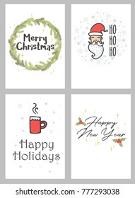 Premade christmas postcards, vector