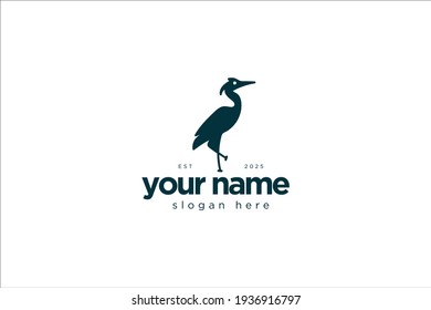 Premade Heron Logo Design Template For Business