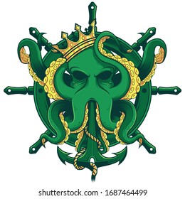 Pre-made octopus illustration perfect for t-shirt printing