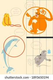 A pre-made poster about animal protection in a minimalistic style. Vector illustration.