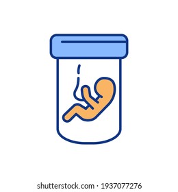 Premature Infant Support RGB Color Icon. Growing Baby In Artificial Womb. Extracorporeal Pregnancy. Medical Attention. Human Embryo Growth. Ectogenesis, Exogenesis. Isolated Vector Illustration