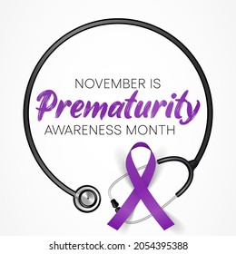 Prematurity awareness month is observed every year in November, Premature birth is when a baby is born too early, before 37 weeks of pregnancy have been completed. Vector illustration