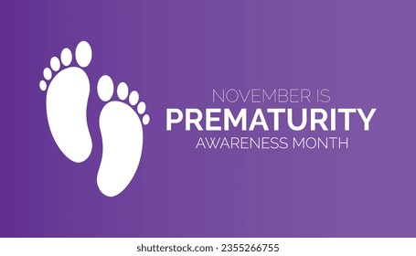  Prematurity awareness month is observed every year in November, vector illustration. banner, Holiday, poster, card and background design.