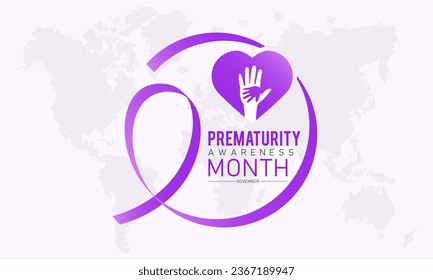 Prematurity awareness month is observed every year in november. November is national prematurity awareness month. Vector template for banner, greeting card, poster with background.