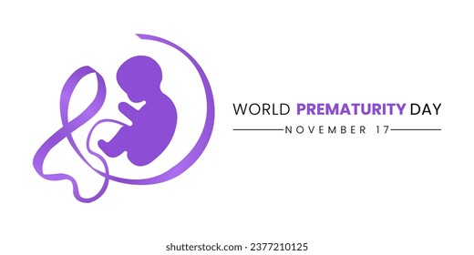 Prematurity awareness month is observed every year in November, Premature birth is when a baby is born too early, before 37 weeks of pregnancy have been completed. Vector illustration