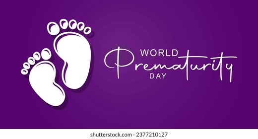 Prematurity awareness month is observed every year in November, Premature birth is when a baby is born too early, before 37 weeks of pregnancy have been completed. Vector illustration