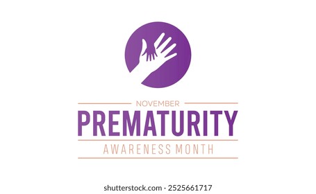 Prematurity Awareness Month is observed every year on November. Medical Healthcare Awareness concept. background, placard, banner template Vector illustration design.