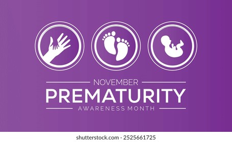 Prematurity Awareness Month is observed every year on November. Medical Healthcare Awareness concept. background, placard, banner template Vector illustration design.
