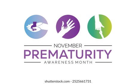 Prematurity Awareness Month is observed every year on November. Medical Healthcare Awareness concept. background, placard, banner template Vector illustration design.