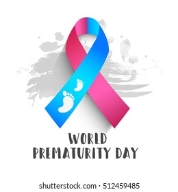 Prematurity awareness ribbon background of world prematurity day.