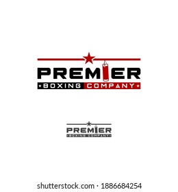 premier boxing company logo concept