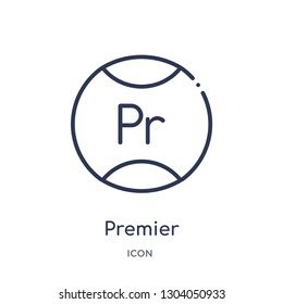 premier icon from user interface outline collection. Thin line premier icon isolated on white background.
