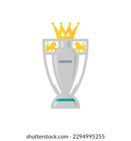 Premier league english football team league competition trophy icon on white background. Soccer symbol.