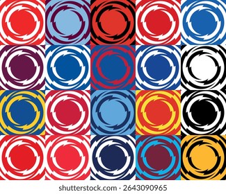 Premier league english football league vector twenty team banners with two tone circular winding lines in square.