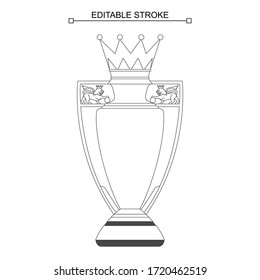 Premier League Trophy, Cup, Editable Stroke