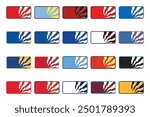 Premier league twenty vector rectangular English football soccer league team color empty banners or card with zigzag lines for club logos on white background.