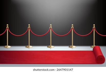 Premier Red carpet Realistic Composition
