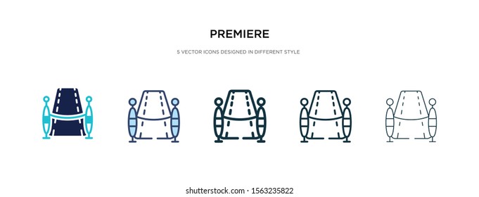 premiere icon in different style vector illustration. two colored and black premiere vector icons designed in filled, outline, line and stroke style can be used for web, mobile, ui