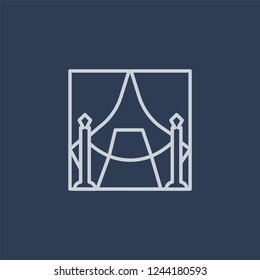 Premiere icon. Trendy flat vector line Premiere icon on dark blue background from Cinema collection. 