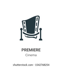 Premiere vector icon on white background. Flat vector premiere icon symbol sign from modern cinema collection for mobile concept and web apps design.