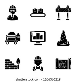 Premise icons set. Simple set of 9 premise vector icons for web isolated on white background