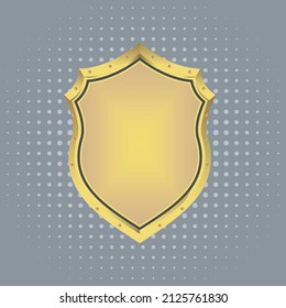 Premiuam golden metal blank shield vector design concept