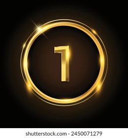 premium 1 number in circle, 1st anniversary, 1st year, 1st rank, 1st winner, award