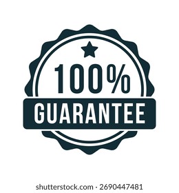 Vector de la insignia de la garantía del 100% de Premium | Diseño de la etiqueta del sello de calidad