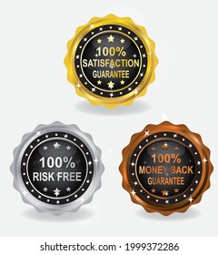 premium 100 guarantee satisfaction gold color