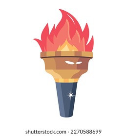 Premium 2d icon of an ancient fire torch 