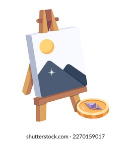Premium 2d icon depicting nft art 