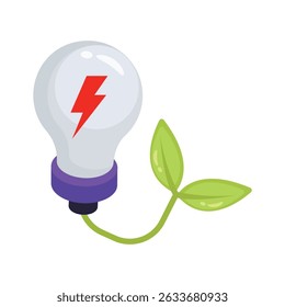 A premium 2d icon displaying eco light in action