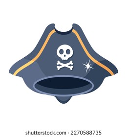 Premium 2d icon of a pirate hat 