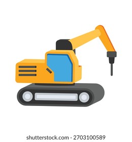 Icono del estilo de Premium 2D del taladro hidráulico montado