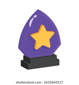 A premium 2d style icon of star award shield
