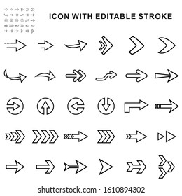 Premium 30 Set of arrow icons design. icons Use for web and mobile App and other. Editable stroke vector illustration .Eps10