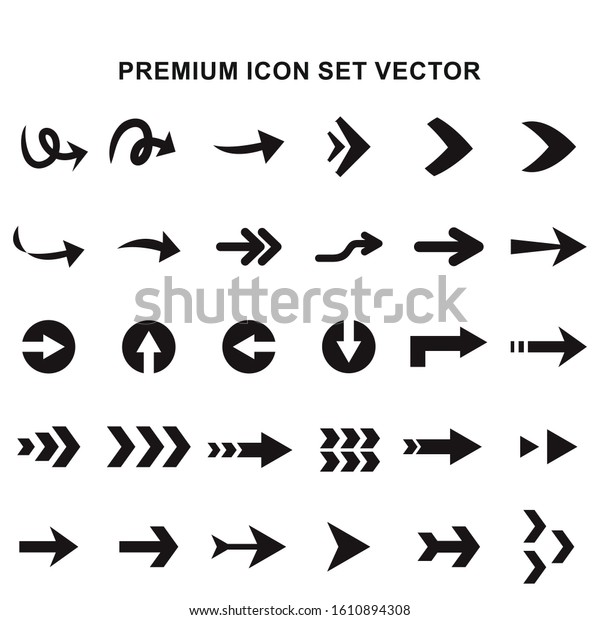 Premium 30 Set Arrow Icons Design Stock Vector Royalty Free 1610894308